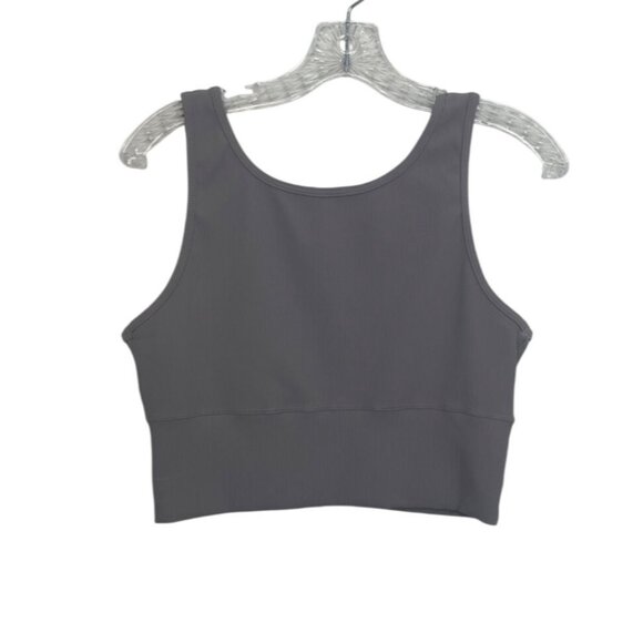 Ribbed Tank Top Womens 8 Gray Workout Activewear - Picture 2 of 4